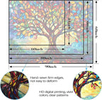 Lunerfex Tree of Life Tapestry Stained Glass Tapestry Wall Decor Tapestries for Bedroom Art Tapestries Wall Hanging for Bedroom Living Room Glass-Tree-01 70"x90"