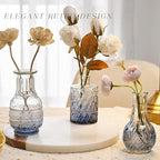 Glass Bud Vase Set of 20, Small Flower Vases, Glass Vases for Centerpieces, Vintage Home Table Decorations Bud Vases (20 Pcs, Blue)