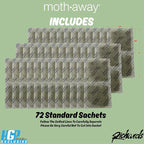 Richards Homewares Moth Away Sachets - 72 Pack (White) (6 Sets of 12 Sachets) - Fresh Mint Scent