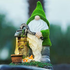 Water Pump Gnome Decorations for Yard/Lawn Outdoors Decor – Weatherproof Garden Statue – Fun Spring Summer Charming Gnomes Gifts for Women (Forest Green) and Home.