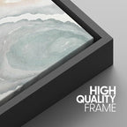 SIGNWIN Framed Canvas Print Wall Art Abstract Geode Soft Pastel Agate Slice Photography Modern Art Minimalist Black and White for Living Room, Bedroom, Office - 16"x24"x3 Black