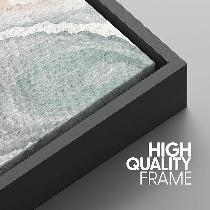SIGNWIN Framed Canvas Print Wall Art Abstract Geode Soft Pastel Agate Slice Photography Modern Art Minimalist Black and White for Living Room, Bedroom, Office - 24"x36"x3 Black