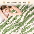 L'AGRATY Chunky Knit Blanket Throw: 50''x60'' Chenille Chunky Knitted Throw Blankets for Bed Couch - Handmade Thick Cable Knit Blanket - Large Crochet Rope Blankets for Home Decor