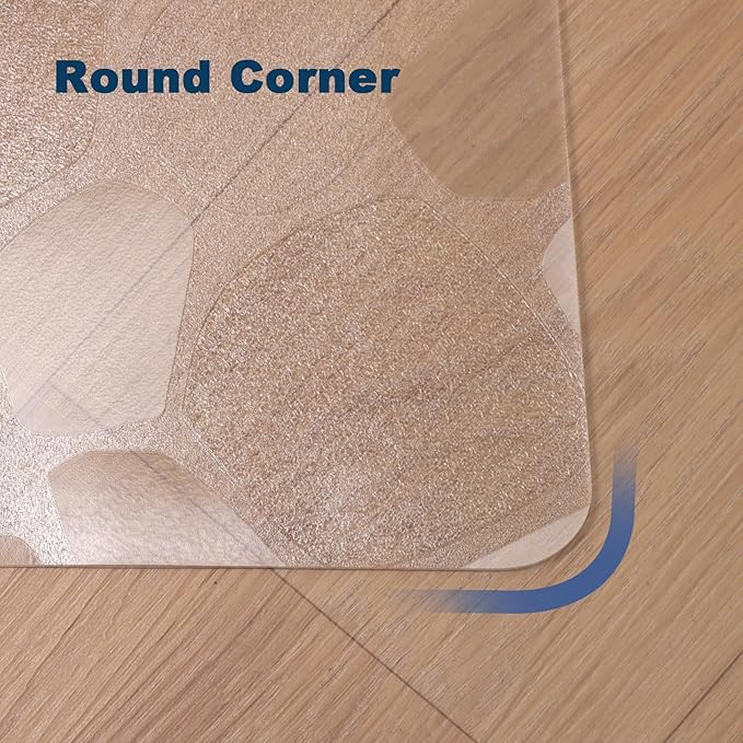 Clear Pebble Patterned Refrigerator Mat, 2mm PVC Anti-Slip Floor Protector, Scratch & Moisture Resistant, Floor Protection for Under Refrigerator (36x36 inch)