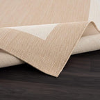 CAMILSON Outdoor Rug 10x14, Large Modern Outside Rugs for Patios Porches Waterproof Durable Washable Non-Shedding, Easy-to-Clean Indoor/Outdoor Area Carpet (10 x 14, Bordered - Beige/White)