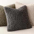 Foindtower 2 Pieces 16x16 Inch Dark Gray, Faux Fur Throw Pillow Cover Accent Sherpa Furry Pillow Covers Fuzzy Soft Pillowcases Cozy Sheepskin Decorative Fleece Cushion Case for Bed Couch Living Room