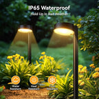 6 Pack Solar Pathway Lights Outdoor, 12 Brighter LED Solar Lights Outdoor Waterproof, Up to 12 Hrs Modern Path Light for Yard Garden Walkway Driveway Lawn