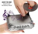 ELLDOO Vintage Music Box, Silver Metal Musical Jewelry Box Keepsake Box, Small Trinket Jewelry Storage Box Gift for Girl Women (Tune: You are My Sunshine)