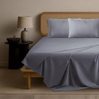 Epitex Solid 4 Piece King Sheet Set - Viscose Derived from Bamboo, 1400 Thread Count, Breathable and Cooling Bed Sheets Set, Luxurious Bedding for Hot Sleeper, Deep Pocket up to 16'', Light Grey