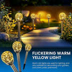 SOLPEX Solar Garden Lights String - 3 Pack Warm White, Solar Powered Cracked Glass Ball, Waterproof for Outdoor & Patio Decoration