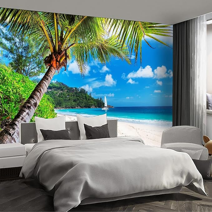 Beach Wall murals Peel and Stick Wallpaper for Bedroom Living Room - 58"x86"