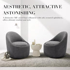 COLAMY Swivel Accent Chair Set of 2, 360° Swivel Round Chair with Hidden Storage, Modern Small Barrel Armchair for Living Room/Bedroom, Darkgrey
