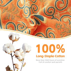 Colorful Throw Blanket 80"x90" Pure Cotton Luxury Throw Rustic Quilt Floral Pattern Home Decor Orange Blanket Lightweight Picnic Blanket(80"x90",04-Garland)