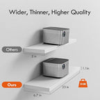 23’’White Floating Shelves for Wall,Rustic Wood Shelf for Room Decor/Storage/Display,Small Bookshelf,Wall Mounted Hanging Shelves for Bedroom, Bathroom, Living Room, Kitchen,Set of 4