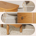 End Table with Charging Station, Narrow Side Table with 2 Drawer, Wood Sofa Side Table for Living Room, Vintage Slim Nightstand Bedside Table for Bedroom, Pre-Assembled (Light Walnut)