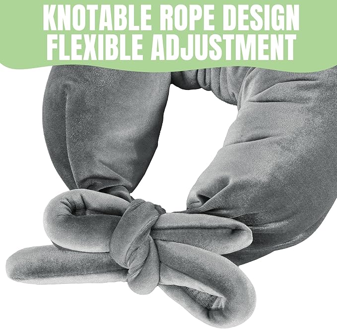 HOMBYS 2 in 1 Lumbar Support Pillow & Neck Pillow for Office Chair, Multifunctional Lumbar Roll & Neck Roll for Lower Back, Neck Pain Relief, Velvet Fabric & Foam Particles Filling, Wrap Neck & Waist