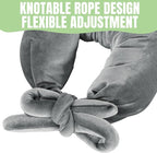 HOMBYS 2 in 1 Lumbar Support Pillow & Neck Pillow for Office Chair, Multifunctional Lumbar Roll & Neck Roll for Lower Back, Neck Pain Relief, Velvet Fabric & Foam Particles Filling, Wrap Neck & Waist