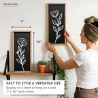 3D Vintage Black Living Room Decor (Set of 2) Lightweight, Wooden Ready-to-Hang Framed Moody Floral Wall Art for Bathroom, Bedroom or Office - Dark Textured Boho Farmhouse Wall Decor - Gift-Boxed