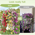 Artificial Hanging Flowers for Outdoors Faux Plants for Spring Summer Decoration,6 Bundles UV Resistant Realistic Silk Flowers Indoor Outside Garden Porch Patio Balcony Yard Farmhouse