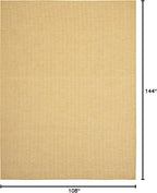 Nourison Home Positano Yellow 9' x 12' Area Rug, Modern, Solid, Indoor/Outdoor, Easy Cleaning, Non Shedding, Bed Room, Living Room, Deck, Backyard