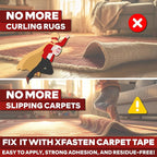 XFasten Double Sided Carpet Tape for Area Rugs, 4 Inch x 30 Yards – Heavy Duty Anti Slip Rug Grip Tape, Works as Rug Gripper, Residue Free, Wood Safe, Easy Removal for Hardwood and Laminated Floors