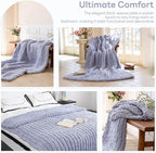Chunky Knit Blanket - Luxury Soft Cozy 50 * 60 Throw Blanket,100% Woven Blanket Rope Knot Throw Blanket for Couch, Sofa, Home Decor, Gift - Machine Washable（Grey）