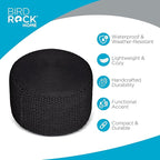 BIRDROCK HOME Outdoor Pouf Ottoman | Hand Woven Waterproof Foot Stool with Bead Bag Filling | Boho Foot Rest for Patio, Living Room, Porch & Outdoor Seating | Lightweight, Soft Stuffed Chair | Black
