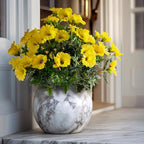 UV Resistant Artificial Petunias 4PCS Fake Flowers 13.3In Artificial Flowers for Outdoors Silk Flowers Fake Hanging Basket Plants Suitable for Outdoor Porch Decoration Patio Decor (Yellow)