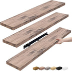 Sorbus Floating Shelves for Wall - 48 Inch Long Bathroom Shelves, Wall Decor for Bedroom, Kitchen, Living Room & Book Storage - Mounted Floating Shelf with Invisible Brackets (Mahogany, 3 Pack)