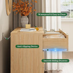 Fluted Dresser with 8 Drawers, 54" Wide Modern Chest of Drawers with Metal Handle, Wooden Dresser TV Stand, Wood Closet Clothes Storage Organizer for Bedroom, Living Room, Hallway, Natural Oak