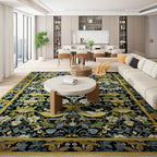 Topllen Washable Area Rug - Area Rug 8'x10' Boho Soft Living Room Rug, Non-Slip Large Area Rugs Indoor for Dining Room Livingroom Bedroom, Vintage Rug (Dark Green, 8x10ft)