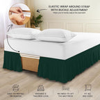 Utopia Bedding King Elastic Bed Ruffle - Easy Wrap Around Ruffle - Microfiber Bed Skirt with Adjustable Elastic Belt 16 Inch Tailored Drop - Hotel Quality Bedskirt, Fade Resistant (King, Emerald)