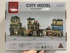 City Hotel Architecture Building Kit with Lights,3 Levels Garden Hotel Model Building Blocks Toy,for 12+Age Teen,Adult（1464 Pieces）