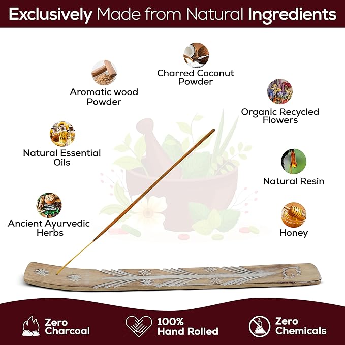 Satya Opium Incense Sticks, Satya Bng (Bangalore) Insenses 15gmx12 Pack with Raajsee Incense Holder Bundle, Satya Nagchampa Natural Incense