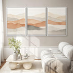 SIGNWIN Framed Canvas Print Wall Art Neutral Earth Tone Landscape Minimalist Mountain Silhouette Photography Modern Art Minimalist Black and White for Living Room, Bedroom, Office - 16"x24"x3 White