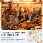 100 Pcs Thanksgiving Fall Jesus Figures Bulk 100 Fall for Jesus He Never Leaves Cards Little Maple Leave Figurines Greeting Cards Mini Pocket Figures for Religious Party Favors Gifts