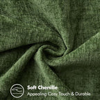 MIULEE Pack of 2 Christmas Pillow Covers 24x24 Inch Moss Green Farmhouse Decorative Throw Pillow Covers with Stitched Edge Soft Chenille Solid Dyed Couch Pillow Covers for Sofa Bed Living Room