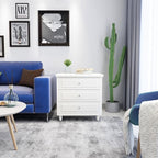 Lamerge White Nightstand with 3 Drawers,Sofa Side Table/End Table,Wooden Legs,Storage Cabinet for Bedroom, Living Room, 15.75" D x 21.65" W x 23.6" H, LWN3