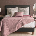 Vianney King Size Comforter - Novo Blush Reversible Lightweight Quilt Blanket - Soft Cozy Throw for Couch or Bed - 110x93 Inches - Year-Round Comfort with Stylish Blush and Pale Pink Sides