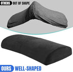 ROYALAY Recliner Leg Rest Cushion with Adjustable Straps Memory Foam Under Knee Pillow for Foot Elevation, Half Moon Leg Pillow Foldable bolster pillow for Waist Back Neck Reduce Pressure,black