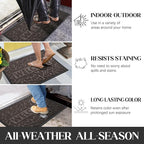 Yimobra Door Mat Indoor Outdoor Entrance, Non Slip Welcome Front Doormats, Heavy Duty Rubber Backing, Stain and Fade Resistant, Low Profile, Easy Clean Patio Garage Floor Mats, 47 x 32, Brown