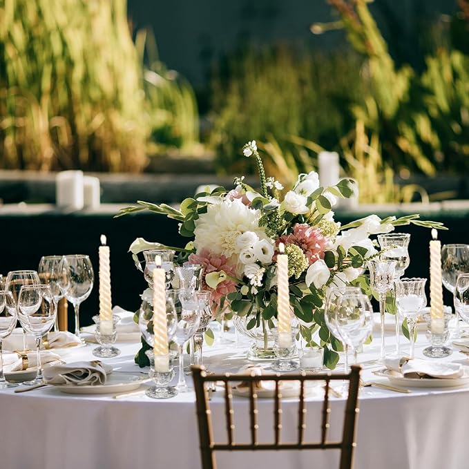 Foaincore 66 Pcs Candlestick Holders Bulk 2.5 Inch Taper Candle Holder for Table Centerpiece Thick Glass Ritual Candle Stand for Wedding Christmas Valentines Festival Party Decorations (Clear)