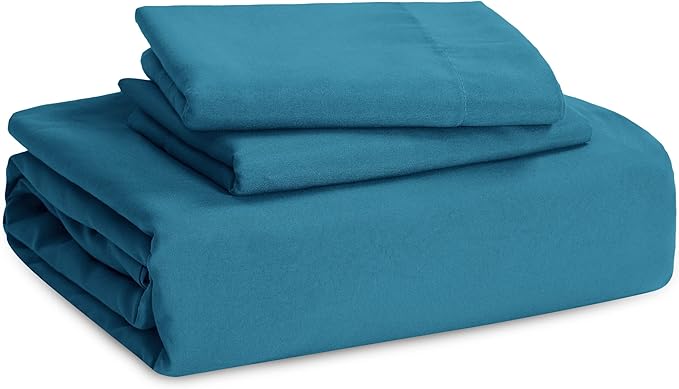 Bedsure Teal Duvet Cover King Size - 3 Pieces Prewashed Cotton-Like Extra Soft Bedding Set, Includes 1 Duvet Cover 104x90 Inches with Zipper Closure & 2 Pillow Shams, Comforter Not Included