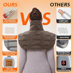 Ruqiji 19" x 24" Weighted Neck&Shoulder Heating Pad, 2.5lbs with 12 Temperature Settings&Countdown timer,Pain Relief for Neck/Shoulders/Menstrual Pain, Christmas Gifts for Women Men Mom Dad(Light Tan)