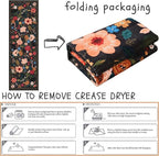 Runner Rug for Hallways Kitchen Rug Non Slip 2'6''x8' Washable Runner Rugs with Rubber Backing Soft Floral Carpet Runner for Hallways, Kitchen, Laundry, Bedroom, Bathroom(Black)