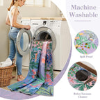 LIVEBOX Washable 6x9 Rug for Living Room, Soft Jungle Animal Print Rugs for Bedroom Aesthetic, Non Slip Purple Boho Rug Botanical Kids Rugs for Bedroom Girls,Stain Resistant Kid Rug for Playroom