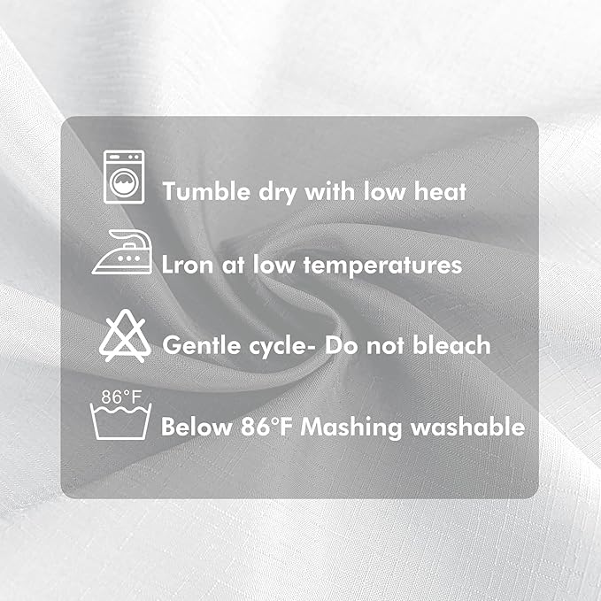 HolidayIdeas 4 Panels Linen Outdoor Curtains for Patio Waterproof White Curtains 84 Inch Length-Outside Curtains Weatherproof, Privacy for Pergola, Porch, Gazebo-54 Wide x 84" Long