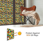 Volcanics Decorative Stained Glass Window Privacy Film with Installation Tools– Static Cling Privacy Sticker for Home & Church, Non-Adhesive, Anti-UV & Heat Blocking, 17.5 x 78.7 Inches