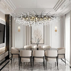 Black Chandelier for Dining Room,L47.24in Rectangular Modern Chandeliers Raindrop Light,Tree Branch Chandelier Light Fixture for Kitchen Island,Entryway 13-Light