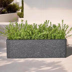 24 Inch Rectangular Concrete Planter,Durable All-Weather Use with Drainage Holes,Large Rectangular Planter for Outdoor Indoor Plants